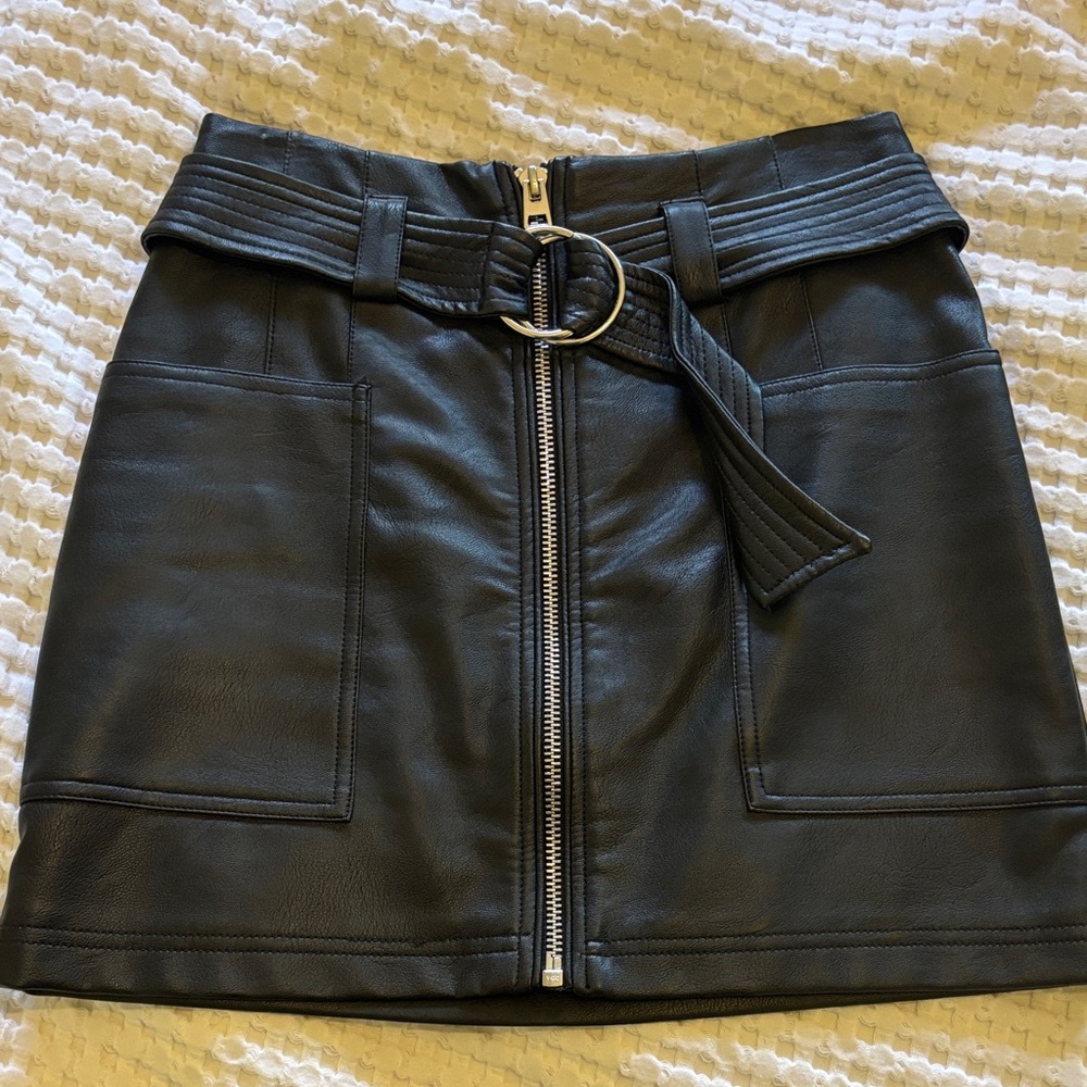 Black Leather Mini Skirt